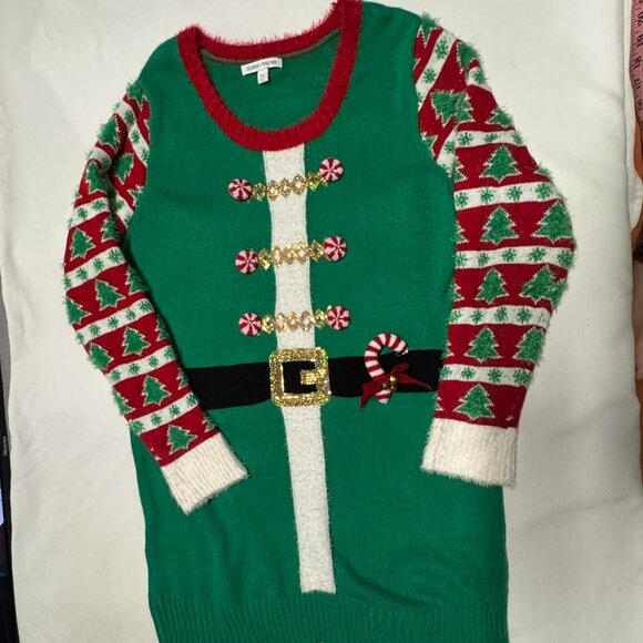Ugly Christmas Sweater Dress XXL Candy Cane jingle - Picture 1 of 15